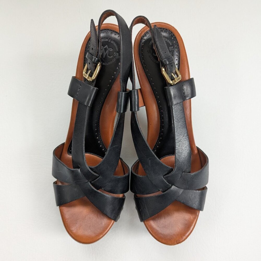 Johnston & Murphy Justine Leather And Wooden Sandals Size 8 - Picture 6 of 8